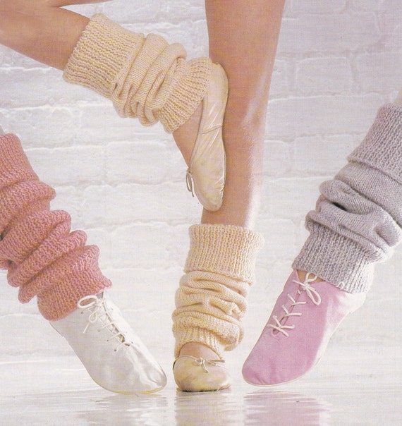 Vintage knitting pattern leg warmers three sizes pdf INSTANT