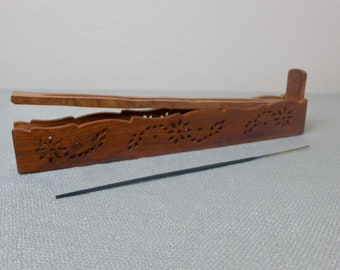 Vintage Incense Holder / Incense Burner with Storage / Vintage Wood Incense Burner / Made in India