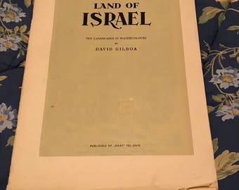 Land Of Israel Booklet Landscapes in Water Colors David Gilboa w/ 5 Prints Tel Aviv 1953