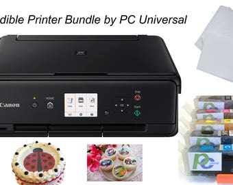 Edible Printer Bundle- Brand New Canon All-in-One Printer with PC Universal Brand Edible Inks and Paper