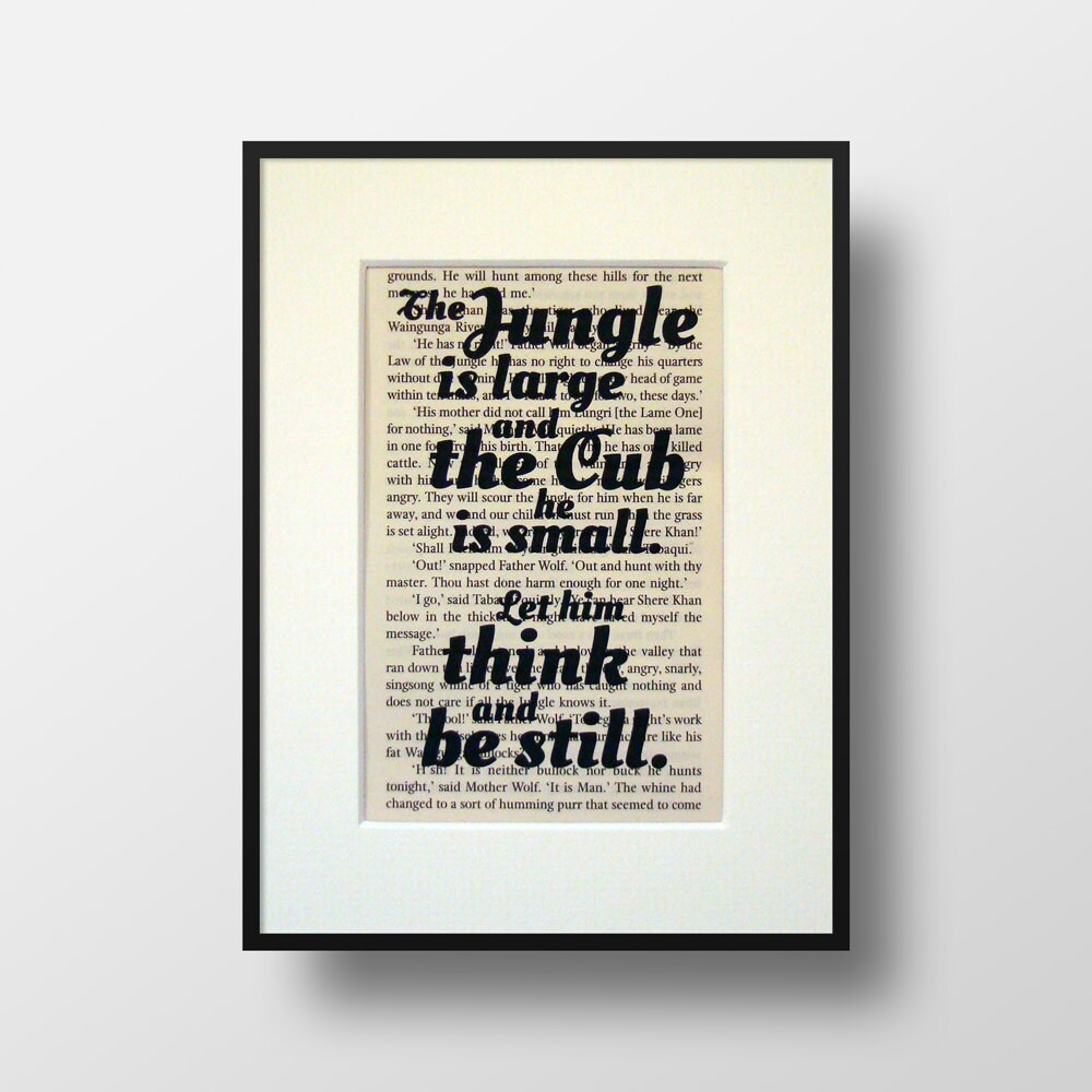 jungle book quote print nursery decor baby shower gift