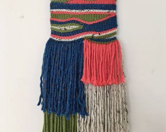 Blue, Olive and Pink Wall Hanging