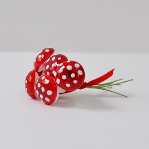 Red Mushrooms Spun Cotton Mushrooms German Mushrooms Millinery Mushrooms Fairy Mushrooms