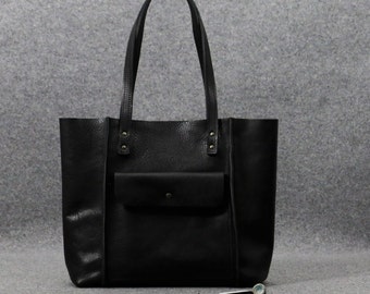 Leather tote bag ,handmade leather bag ,tote bag ,large leather bag,black leather bag,borsa di cuoio,