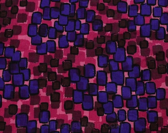 1950s Purple & Pink Print Fabric - Over 4 Yards x 44.5 Inches Wide - 50s Dappled Cotton and Rayon 3 Pc Yardage - Thin Opaque Summer - 50678