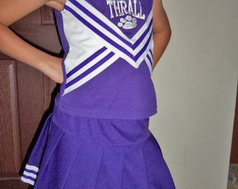 Cheerleader Uniform Fun Halloween Costume Kids Child Purple 28/25