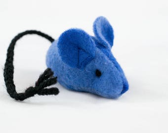 Catnip Mouse - Cat Toy - Featherlight Catnip Mouse - Small Kitten Toy - Royal Blue