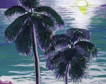 12×16 signed archival print of Purple palms
