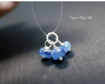 Kyanite Pendant, Tiny Blue Kyanite Jewelry