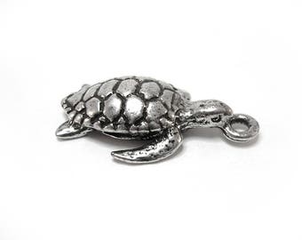 Silver turtle shaped 1 charm
