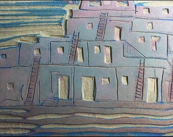 Vintage Art Supply Linoleum Block 1950s Hopi Indian Theme for Block Printing rubber stamp stamping