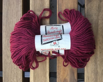Vintage Lady Handicraft Tapestry Yarn / Imported Virgin Wool / 462 Rambler Rose / Vintage Crewel Yarn