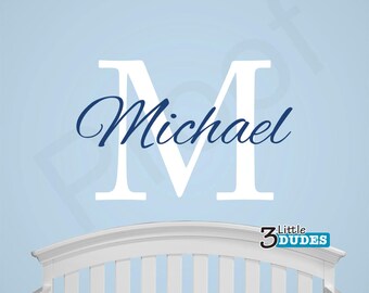 Personalized Name Monogram Vinyl Wall Decal