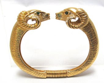 KJL Rams Head Clamper Bracelet Kenneth J Lane for Avon