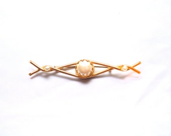 80s Large Faux Pearl Brooch Stick Pin Vintage