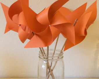 Primary Color Birthday Party Wedding Party Decor Baby Shower Favors Wedding Favors Decor Birthday Favors - 6 regular Paper Pinwheels