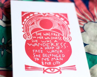 red ombre wanderess print