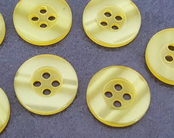 20 buttons yellow Pearl 15 mm acrylic buttons, button trcot and sewing