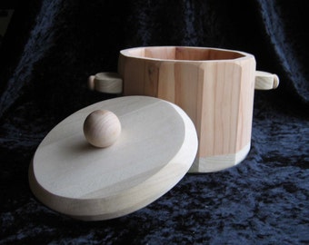 Toy All Wood Stew Pot With Lid Just Right Size