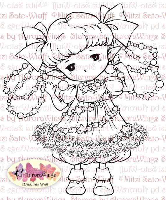 Line Art Etsy : Items similar to digital stamp garland sprite