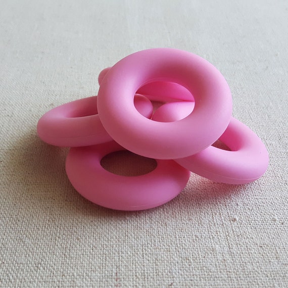 Pink Silicone Donuts Silicone Rings Necklace Rings Small