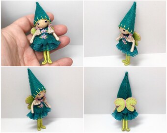 Fairy Bendy Doll by Princess Nimble-Thimble, Waldorf Felt Bendable DollHouse Doll- Small Felt Doll, Flower Fairy, Nature Table Decor