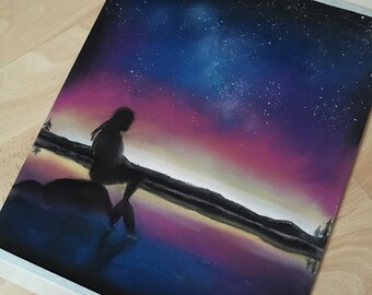 Lonely Mermaid with Soft Pastels