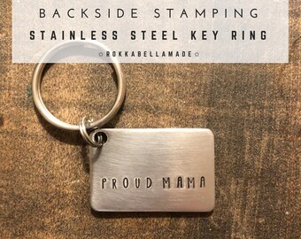 Stamping on backside of keyring