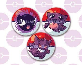 First Generation Ghost pokémon 38mm button , 1.5inch badge