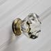 Set of 2 - Glass knobs - clear facet