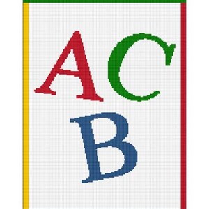 crochet letter graph etsy