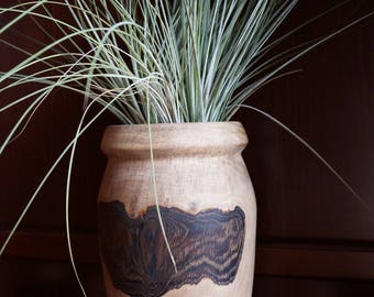 Walnut weed pot - vase