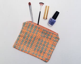 Hand Screen printed Makeup bag