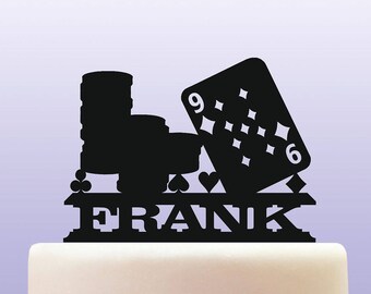 Personalised Acrylic Poker Cake Topper