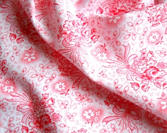 french vintage pink floral fabric french floral fabric antique pink french fabric vintage floral cotton fabric 137