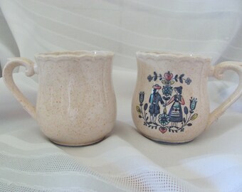 Country style coffee cups set of 2
