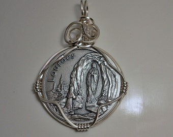 France Our Lady of Lourdes Medal Pendant