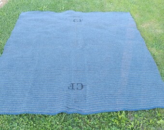 Vintage Danish army Military wool blanket Military surplus