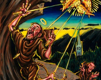 Stigmatafication of St Francis Acrylic Painting