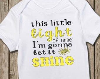 Christian Baby Shirt, Little Light Onesie, Let it Shine Shirt, Baby Bodysuit, Baby Shower Gift, New Baby Gift, Baby T Shirt