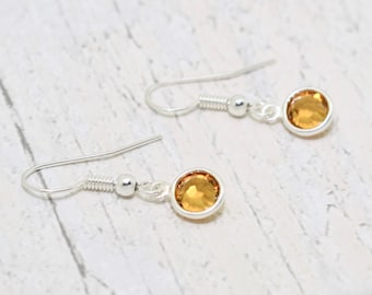 November Birthstone Earrings, Topaz Birthstone, Topaz Crystal Earrings, November Earrings, November Jewellery, November Birthday Gift