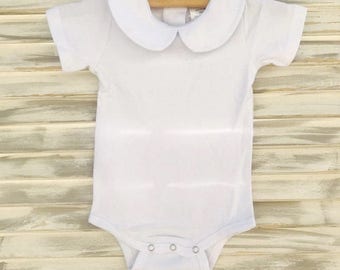 Short Sleeve Peter Pan Collar Bodysuit