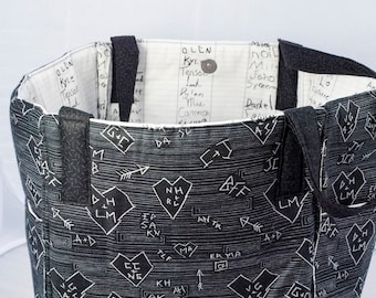 Back to School Tote, Black & White