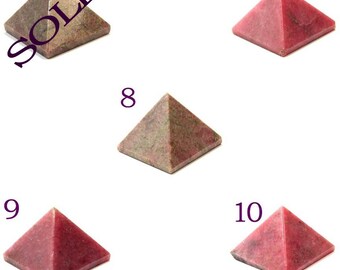 Natural Rhodonite Stone Pyramid (YOU CHOOSE!)-2.0-3.0 cm (Reiki/Chakra) B