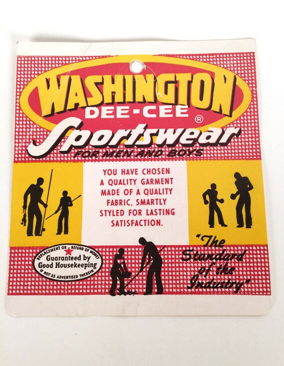 vintage 60s paper ephemera jeans label washington dee cee