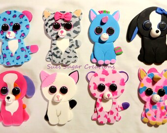 Beanie Boos customized edible fondant cupcake toppers