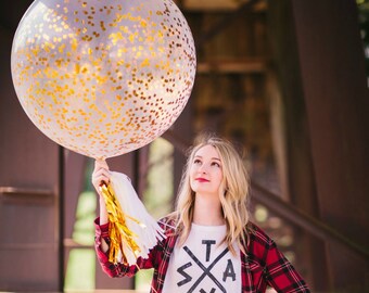 Gold Confetti Balloon Confetti Metallic Gold Glitter Balloon Jumbo Confetti Glitter Giant Balloon Gold metallic Square Confetti Balloons