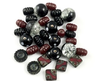 30 czech mix glass beads,10mm to 14mm#PV 111
