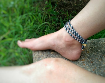 Boho Anklet - Hemp Anklet, Hippie Bracelet, Body Jewelry, Wrap Jewelry, Ankle Bracelet, Boho Wrap Bracelet, Teen Girl Gift, Natural Jewelry