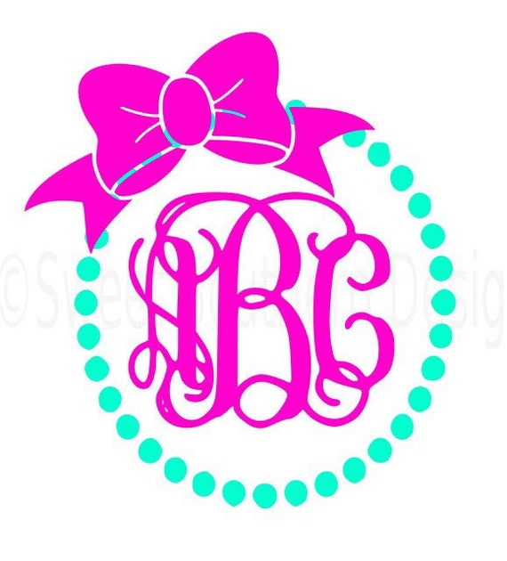 Download Monogram pearl necklace SVG instant download design for cricut